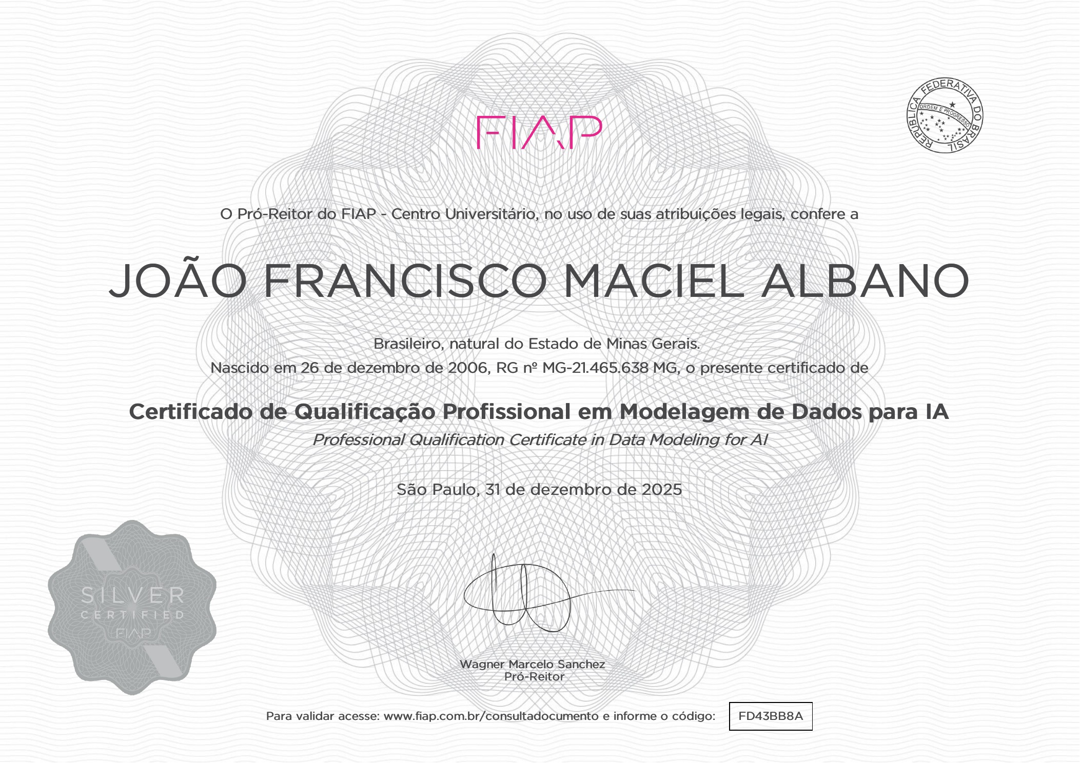 Imagem do certificado Qualificação Profissional em Modelagem de Dados para IA